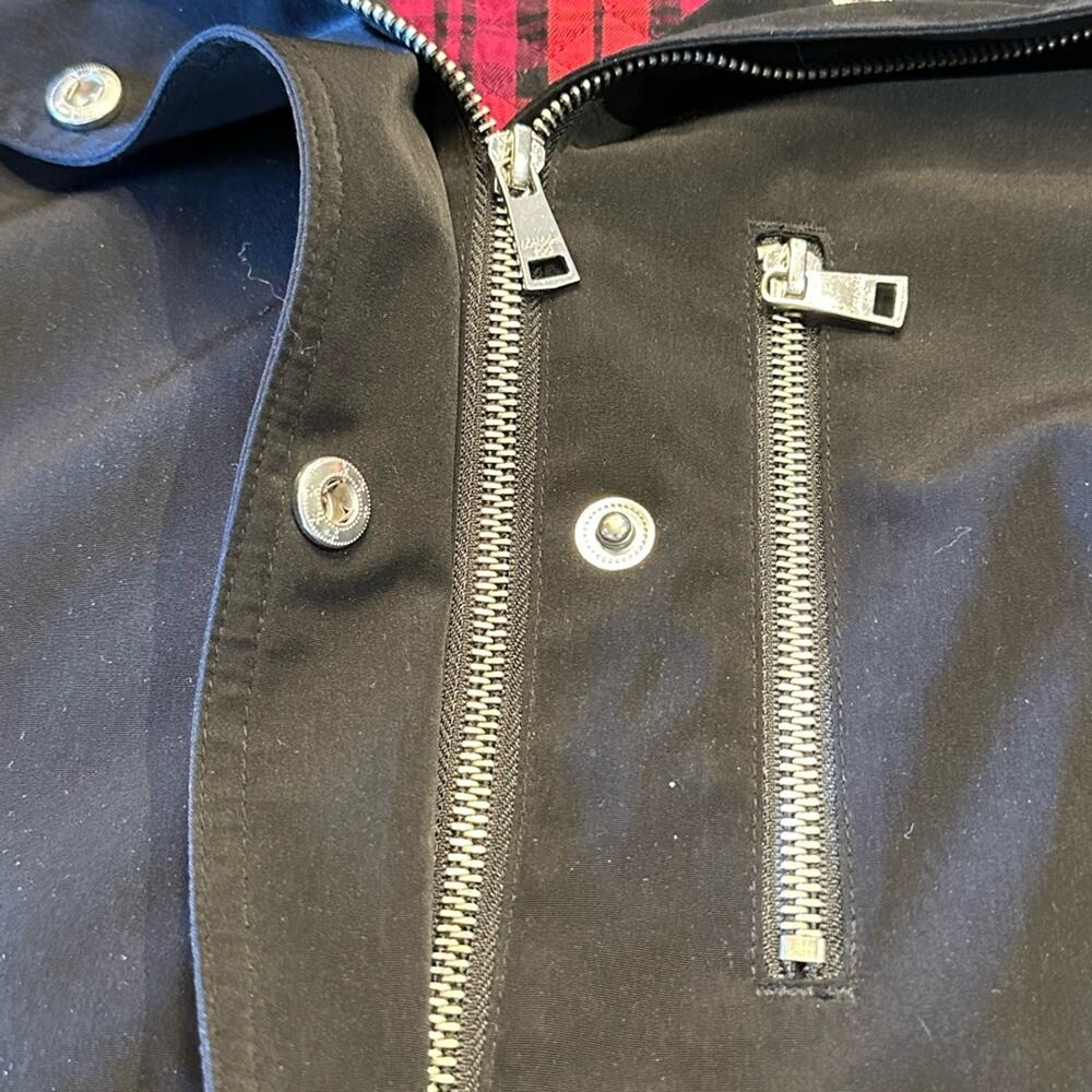 London Fog Women’s Large Black Hooded Full Zip Jacke/Coat with Flannel Lining - Picture 6 of 11